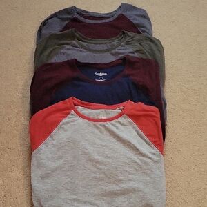 4 Mens Goodfellow & Co Long Sleeve Color Block T-Shirts Size Large